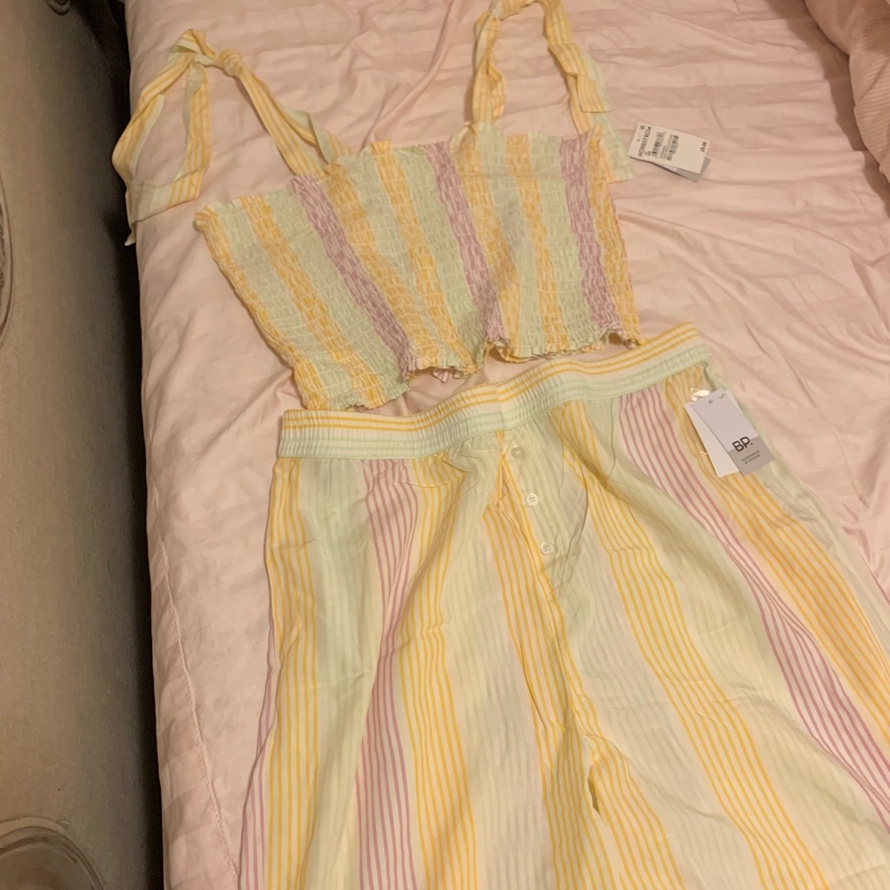 Multicolor Striped Pajama Set